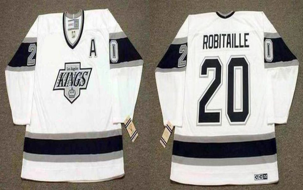 2019 Men Los Angeles Kings #20 Robitaille White CCM NHL jerseys->los angeles kings->NHL Jersey